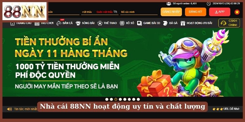 Nhà cái 88NN hoạt động uy tín và chất lượng